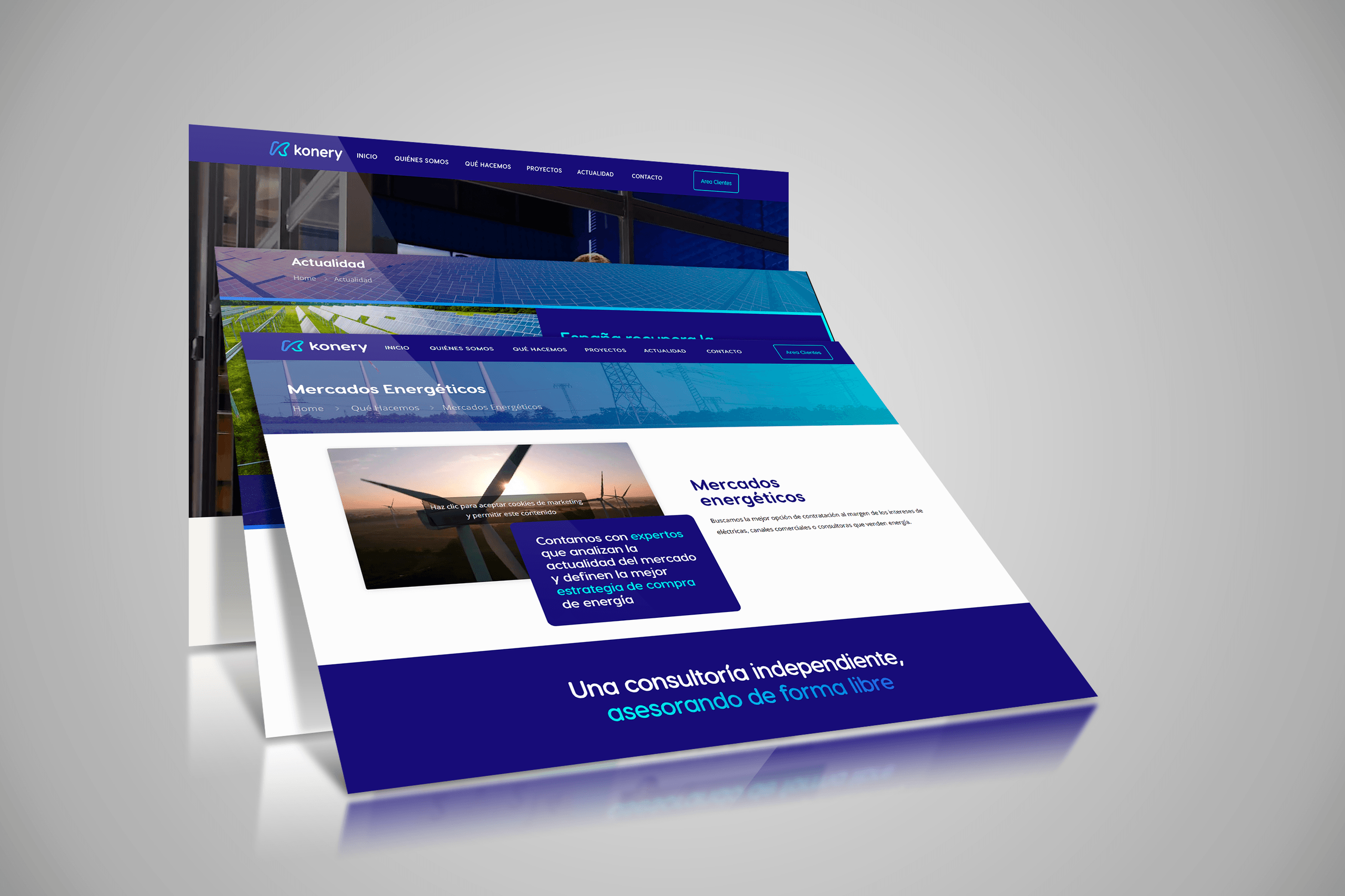 Konery · Comunicación y activación de marca: web mockup