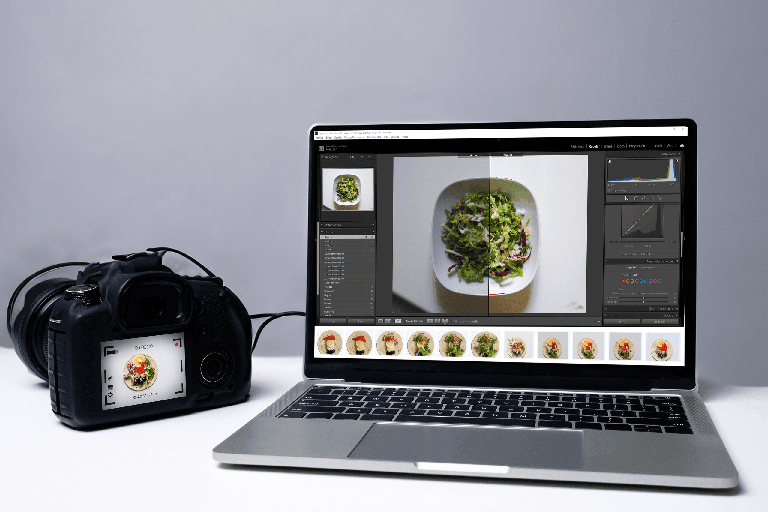 Mimaflor y Primaflor · Gestión digital y vídeo: mockup camara