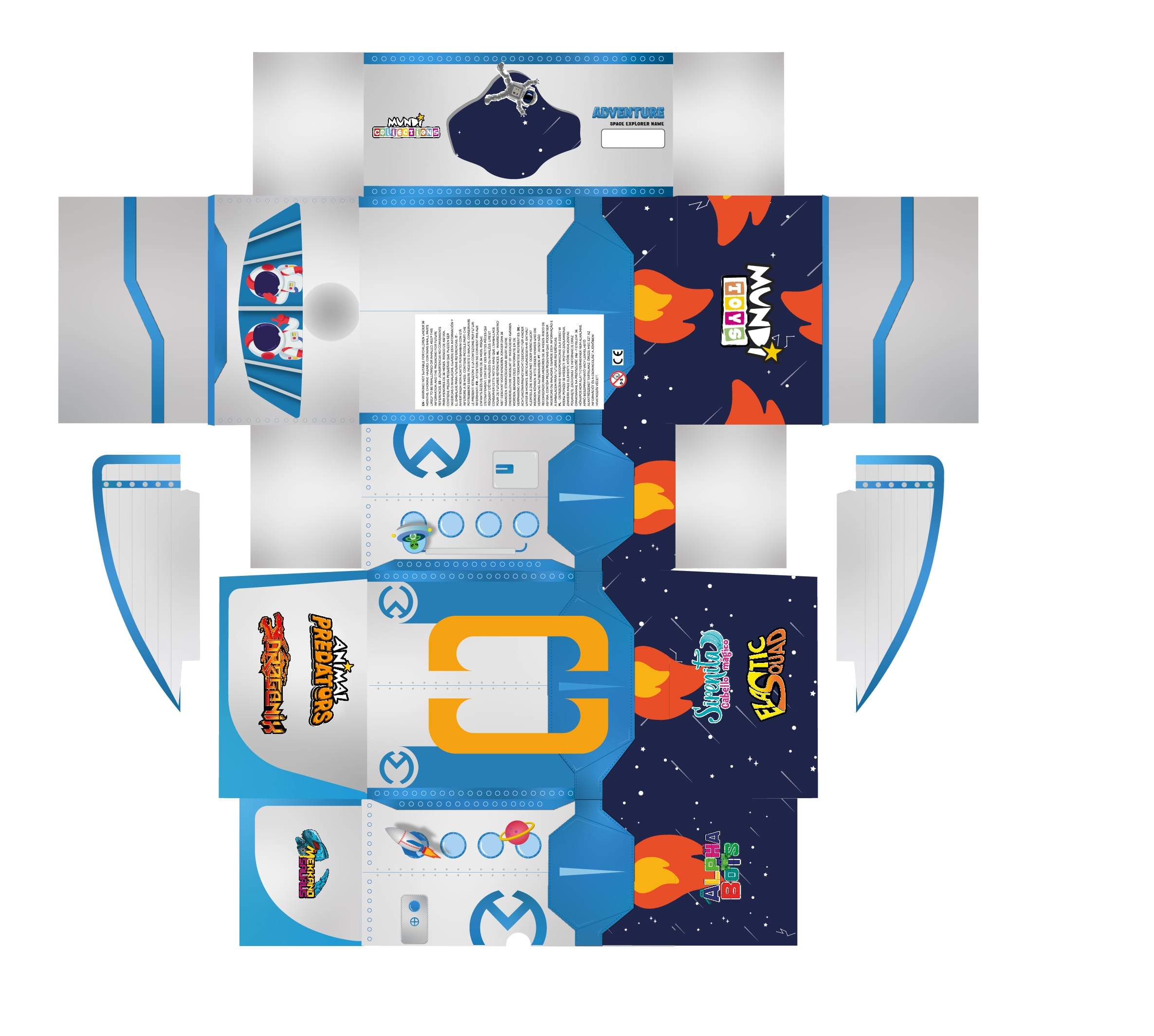 Caja Amazon · Packaging para MundiCollections: packaging naveespacialMC AF2b